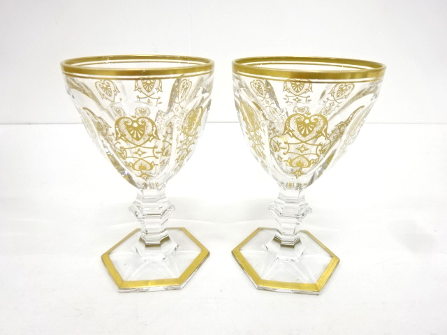 Baccarat/バカラ アルクール エンパイア 金彩 ワイングラス ペア